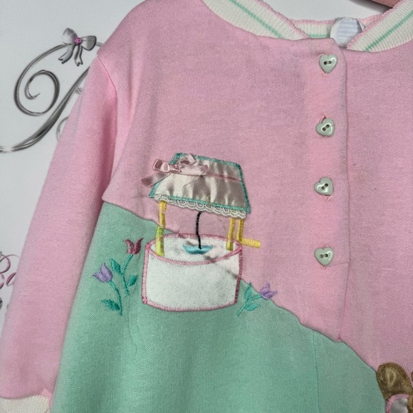 Joggles jumper 18MOS vintage heart buttons pastel teddy bears waterwell cute - Picture 10 of 11